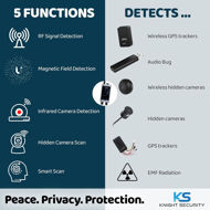 Picture of KNIGHT Premium Hidden Devices Detector - Hidden Camera Detectors RF Detector & Bug Detector | Hidden Camera Finder for GPS Tracking/Radio Frequency Signal Detection Anti Spy Detector Spy Bug Sweeper