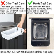 Picture of Homie 3 Pack, Automatic Trash Can 2.9 Gallon with Smart Touchless Motion Sensor and Anti - Bag Slip Lid, Use as Mini Garbage Basket, Slim Dust Bin, or Decor in Bathroom, Restroom, Kitchen