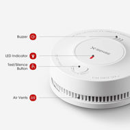 Picture of X-Sense Smoke Alarm, 10-Year Battery Fire Alarm Smoke Detector with LED Indicator & Silence Button, SD2J0AX