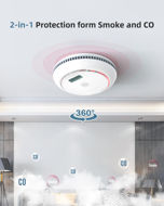 Picture of SITERWELL 2.4G Smart Smoke Detector Carbon Monoxide Detector Combo with LCD Display, 2 in 1 WiFi Fire and CO Alarm Detector, Replaceable Battery, Conforms to UL 217 & UL 2034 Standards, 1 Pack