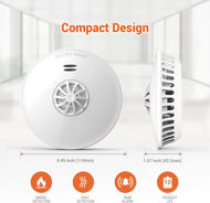 Picture of Jemay 2-in-1 Smoke and Heat Detector Alarm,Non-Disturb Mode Fire Alarms Smoke Detectors,10-Year Battery Sealed (Non-Removable),Photoelectric Sensor Alarm,with Easy Install and Test Button,AW192