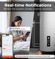 Picture of Besimlive Water Leak Detectors for Home, WiFi Smart Sensor Water Alarm Leak Detector SMS & APP Real-time Notification, Remote APP Control 100dB Adjustable Alarm, w/Alexa Google Assistant for Basement