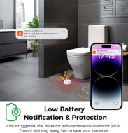 Picture of Besimlive Water Leak Detectors for Home, WiFi Smart Sensor Water Alarm Leak Detector SMS & APP Real-time Notification, Remote APP Control 100dB Adjustable Alarm, w/Alexa Google Assistant for Basement