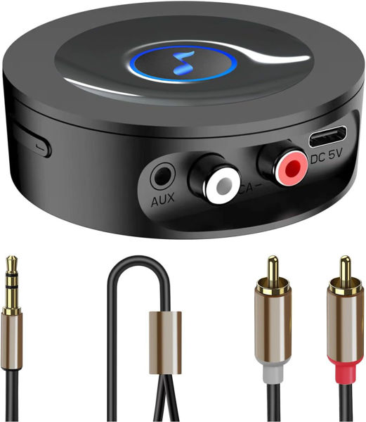 Picture of Bluetooth 5.2 Receiver for Home Stereo, AUX Bluetooth Adapter for Stereo Receiver, HiFi, Wired Speaker, with Jack 3.5mm / RCA, Long Range, Low Latency and HD Audio