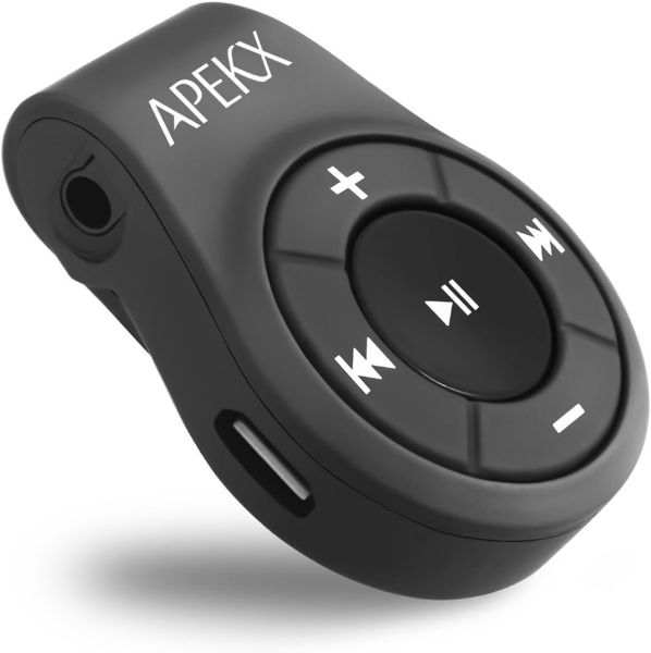 Picture of APEKX Clip Bluetooth Audio Adapter for Headphones, Headset, Speaker, Wireless Receiver with MIC for Hands-Free Call and Music